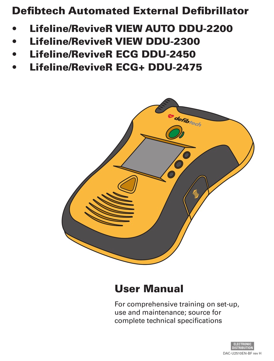 Defibtech Lifelinereviver Ecg Ddu 2475 User Manual Pdf Download Manualslib 1383