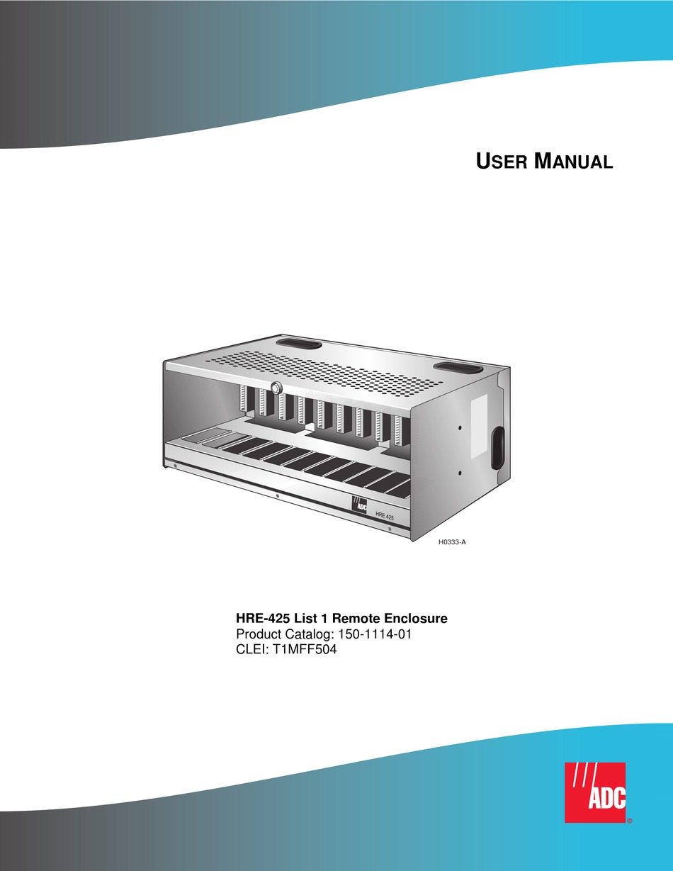 Adc Hre 425 List 1 User Manual Pdf Download Manualslib 5546