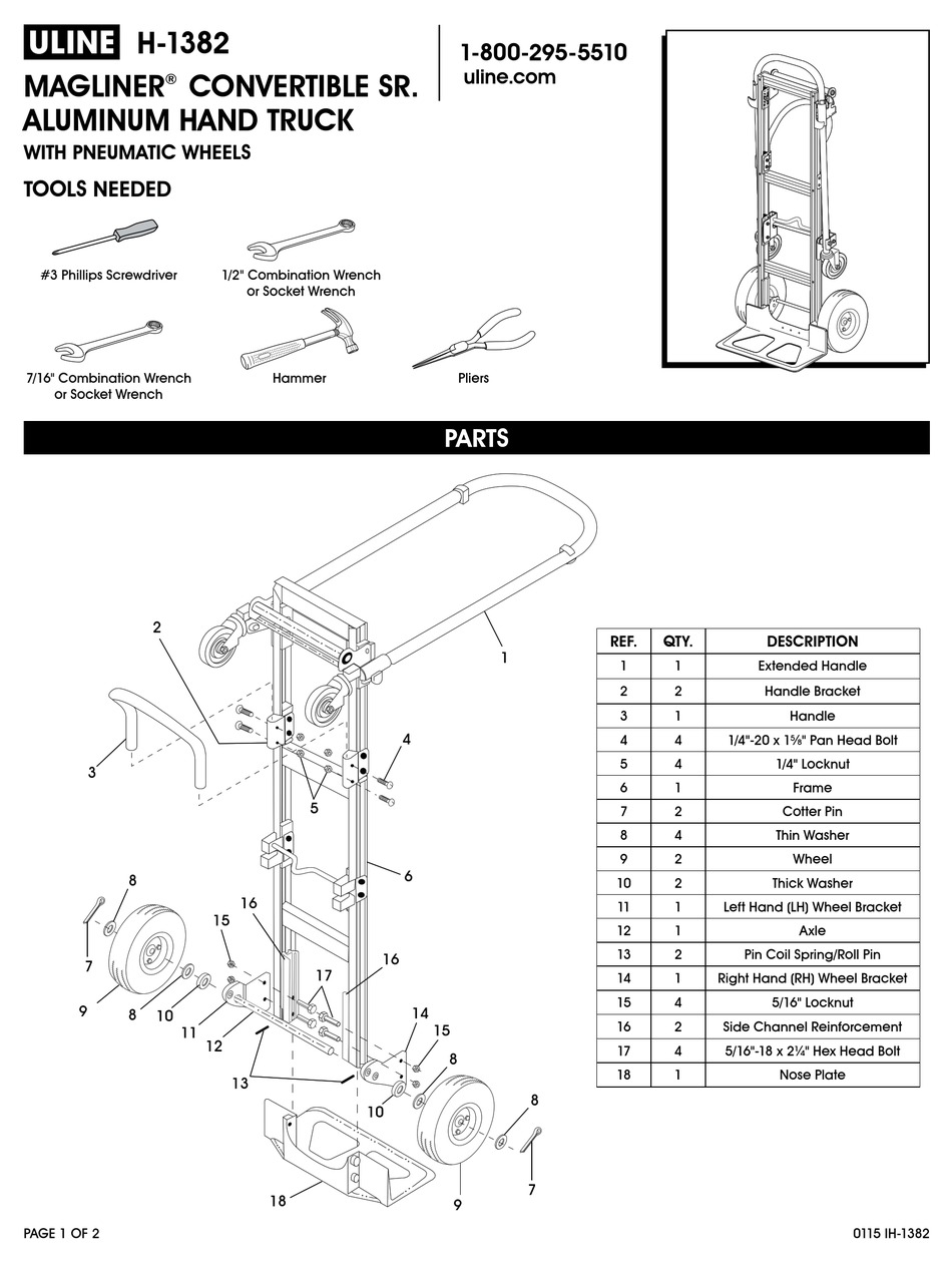 ULINE MAGLINER H1382 ASSEMBLY Pdf Download ManualsLib