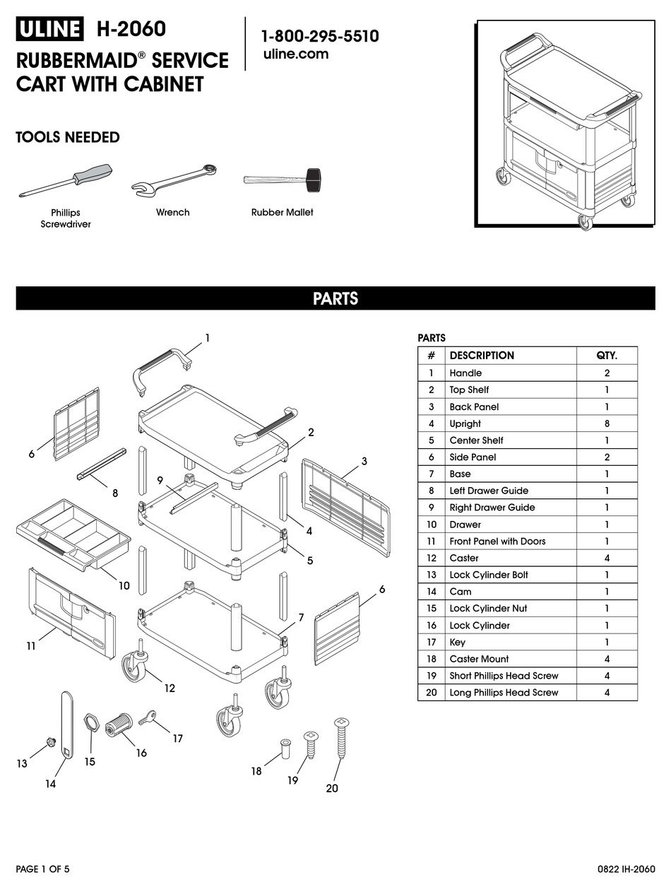 ULINE RUBBERMAID H2060 ASSEMBLY Pdf Download ManualsLib
