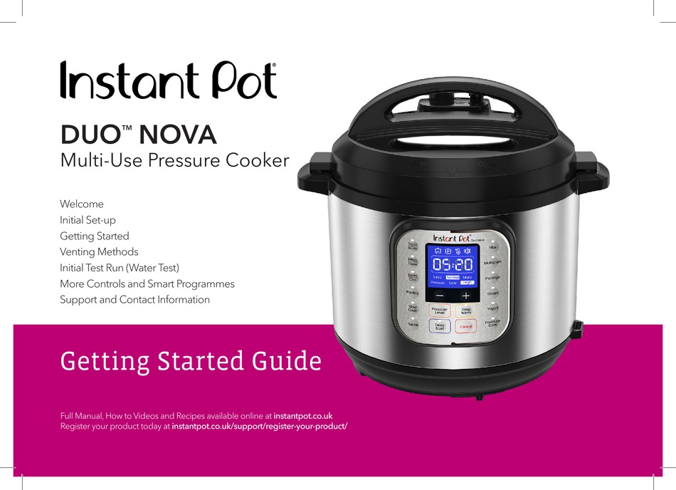 INSTANT POT DUO NOVA GETTING STARTED MANUAL Pdf Download | ManualsLib