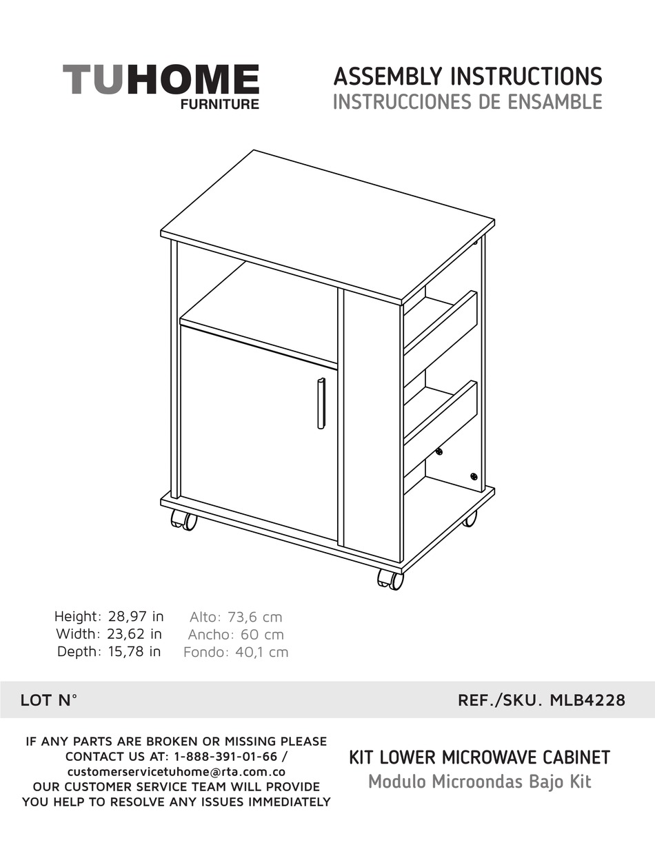 TUHOME FURNITURE MLB4228 ASSEMBLY INSTRUCTIONS MANUAL Pdf Download ...