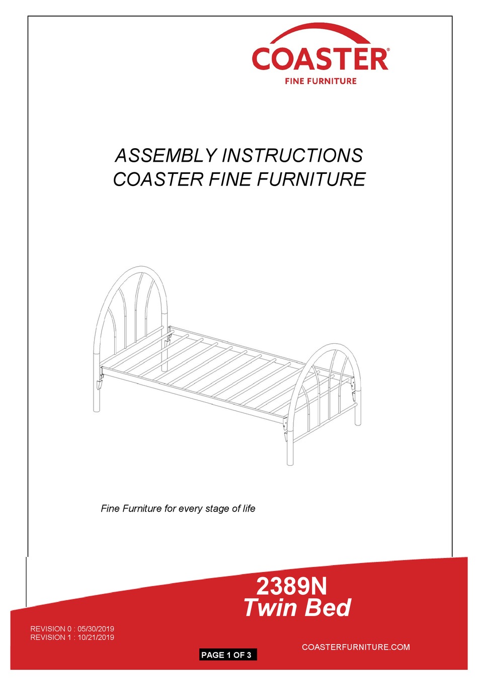COASTER 2389N ASSEMBLY INSTRUCTIONS Pdf Download ManualsLib