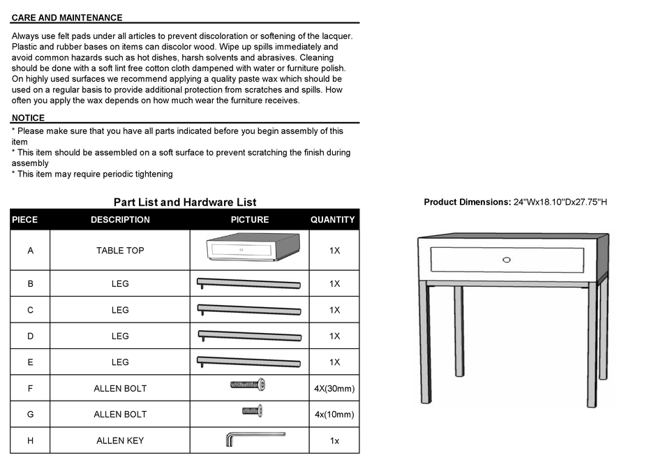 SAFAVIEH FURNITURE AMH6612 ASSEMBLY INSTRUCTIONS Pdf Download ManualsLib