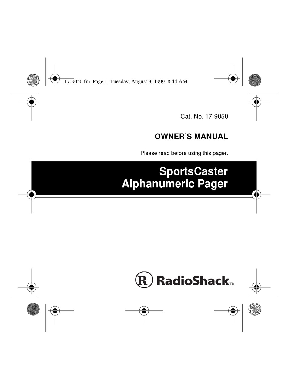 RADIO SHACK SPORTSCASTER OWNER'S MANUAL Pdf Download ManualsLib