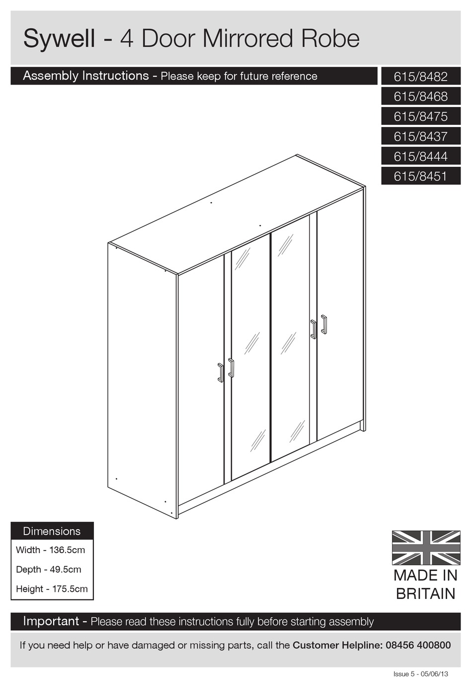 ARGOS SYWELL 615/8482 ASSEMBLY INSTRUCTIONS MANUAL Pdf Download