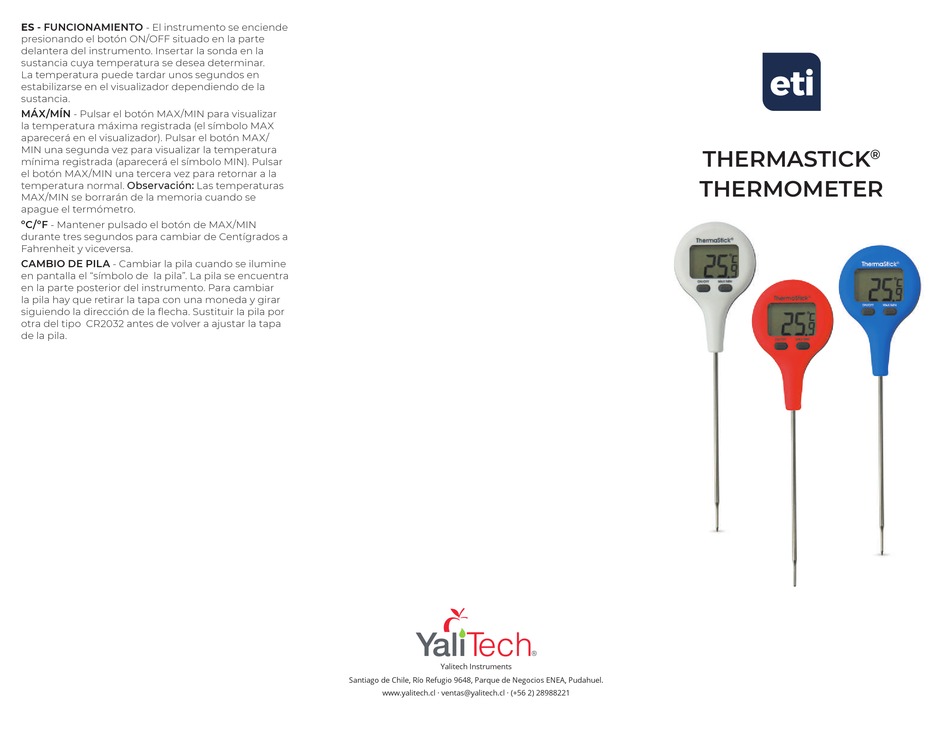 YALITECH ETI THERMASTICK QUICK START MANUAL Pdf Download ManualsLib