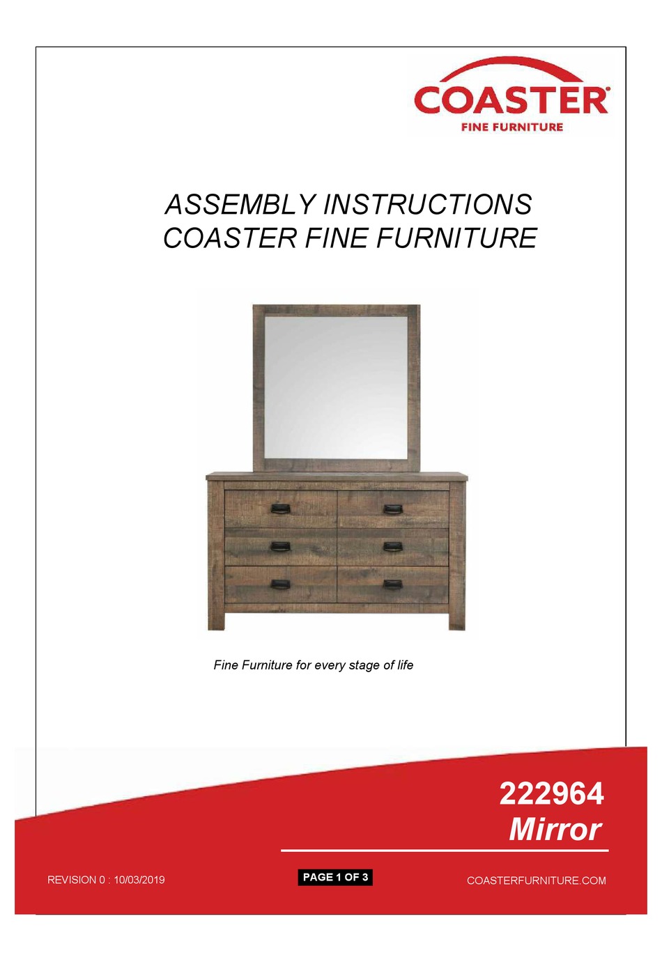COASTER 222964 ASSEMBLY INSTRUCTIONS Pdf Download ManualsLib