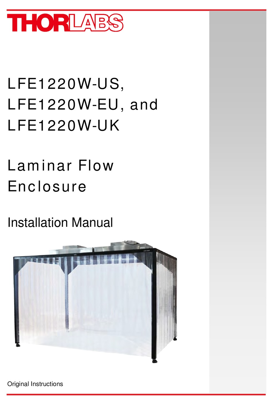 THORLABS LFE1220WUS INSTALLATION MANUAL Pdf Download ManualsLib