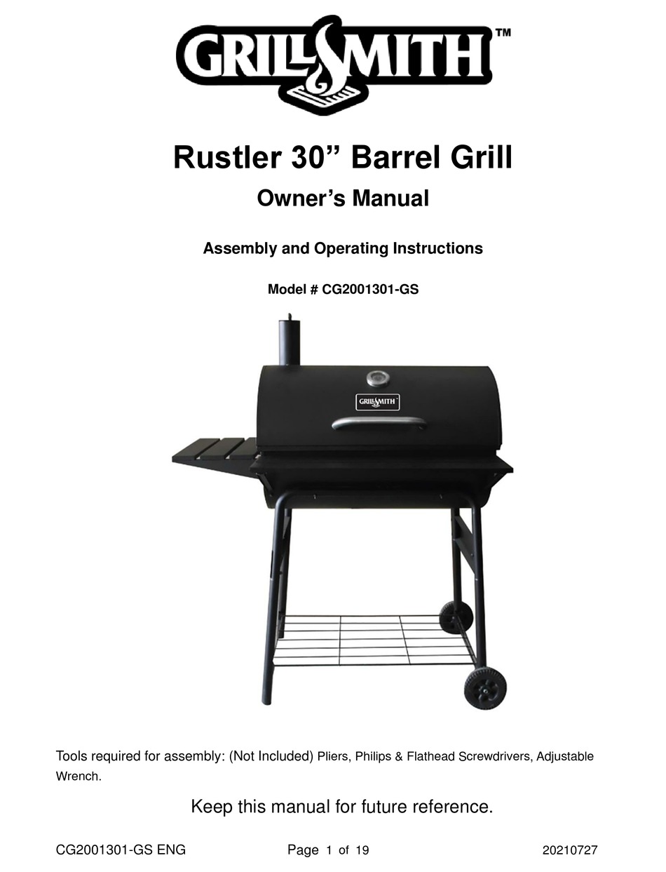 GRILLSMITH CG2001301GS OWNER