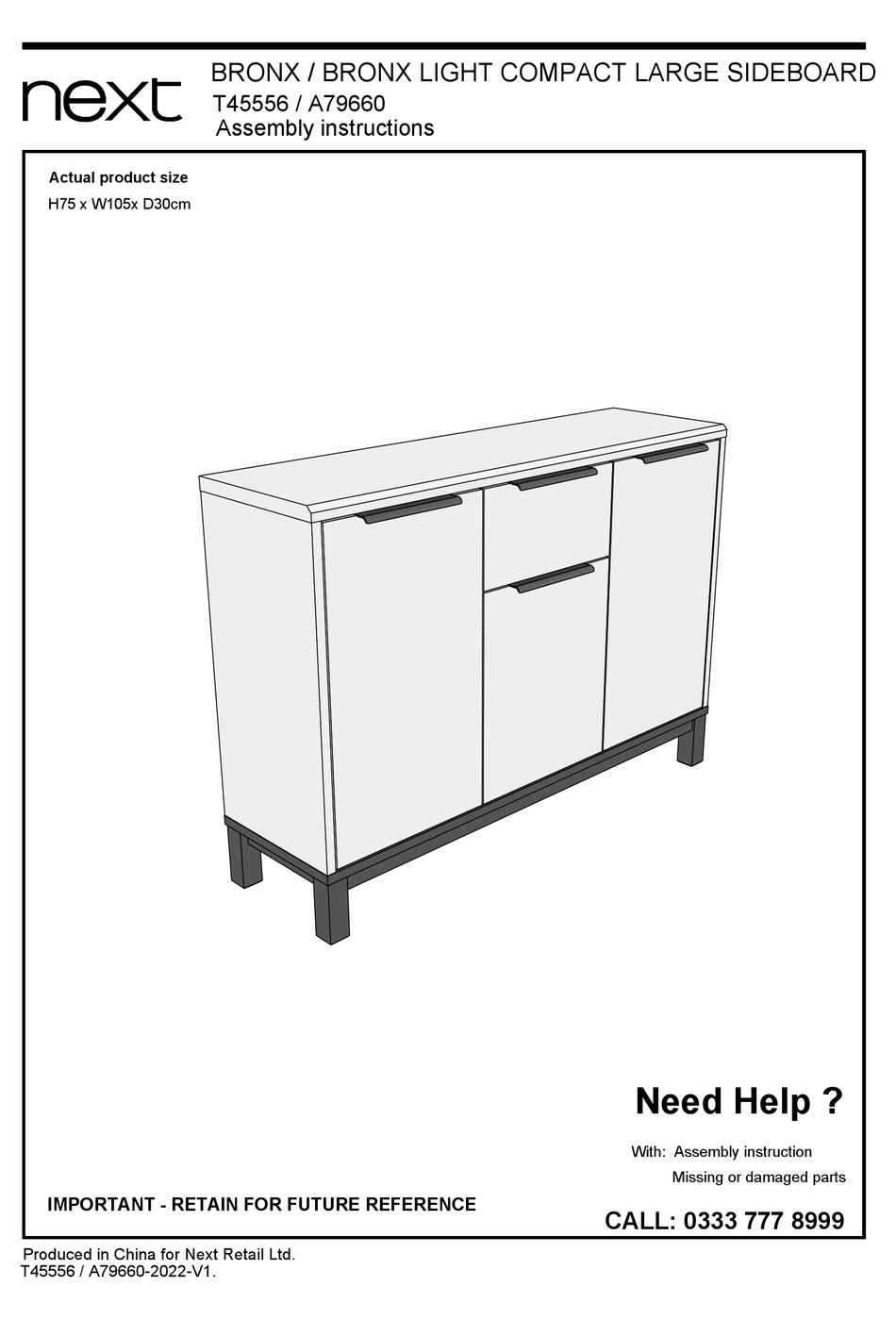 NEXT BRONX T45556 ASSEMBLY INSTRUCTIONS MANUAL Pdf Download ManualsLib