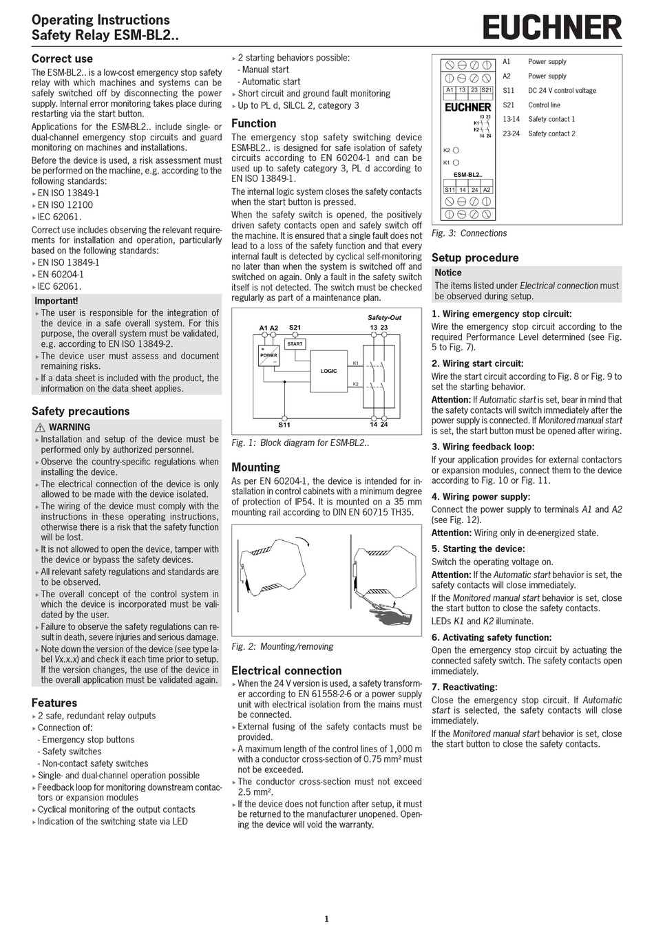 EUCHNER ESMBL2 SERIES OPERATING INSTRUCTIONS Pdf Download ManualsLib