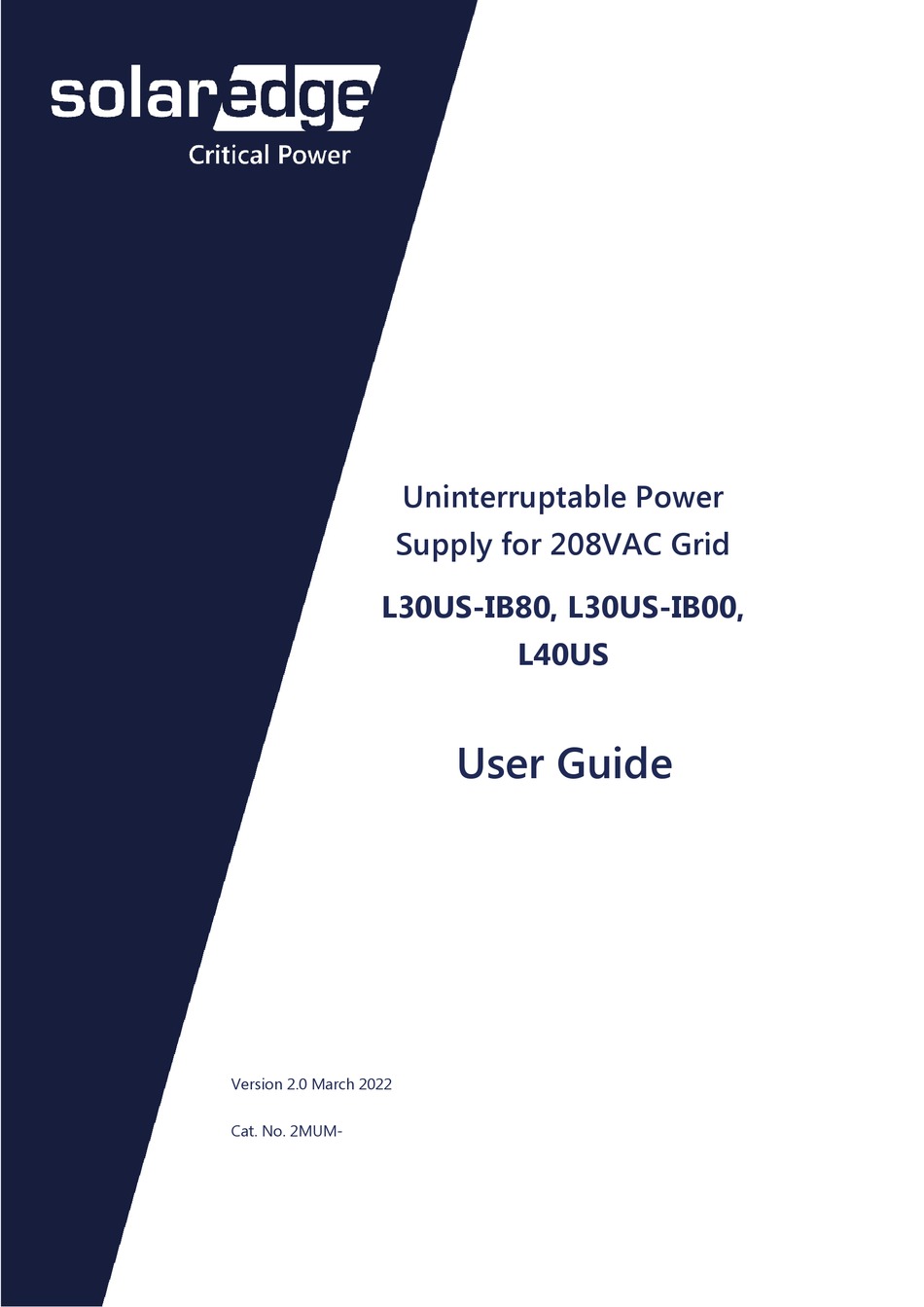 SOLAREDGE L30USIB80 USER MANUAL Pdf Download ManualsLib