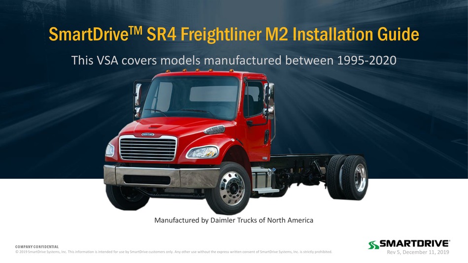 DAIMLER TRUCKS NORTH AMERICA SMARTDRIVE SR4 INSTALLATION MANUAL Pdf