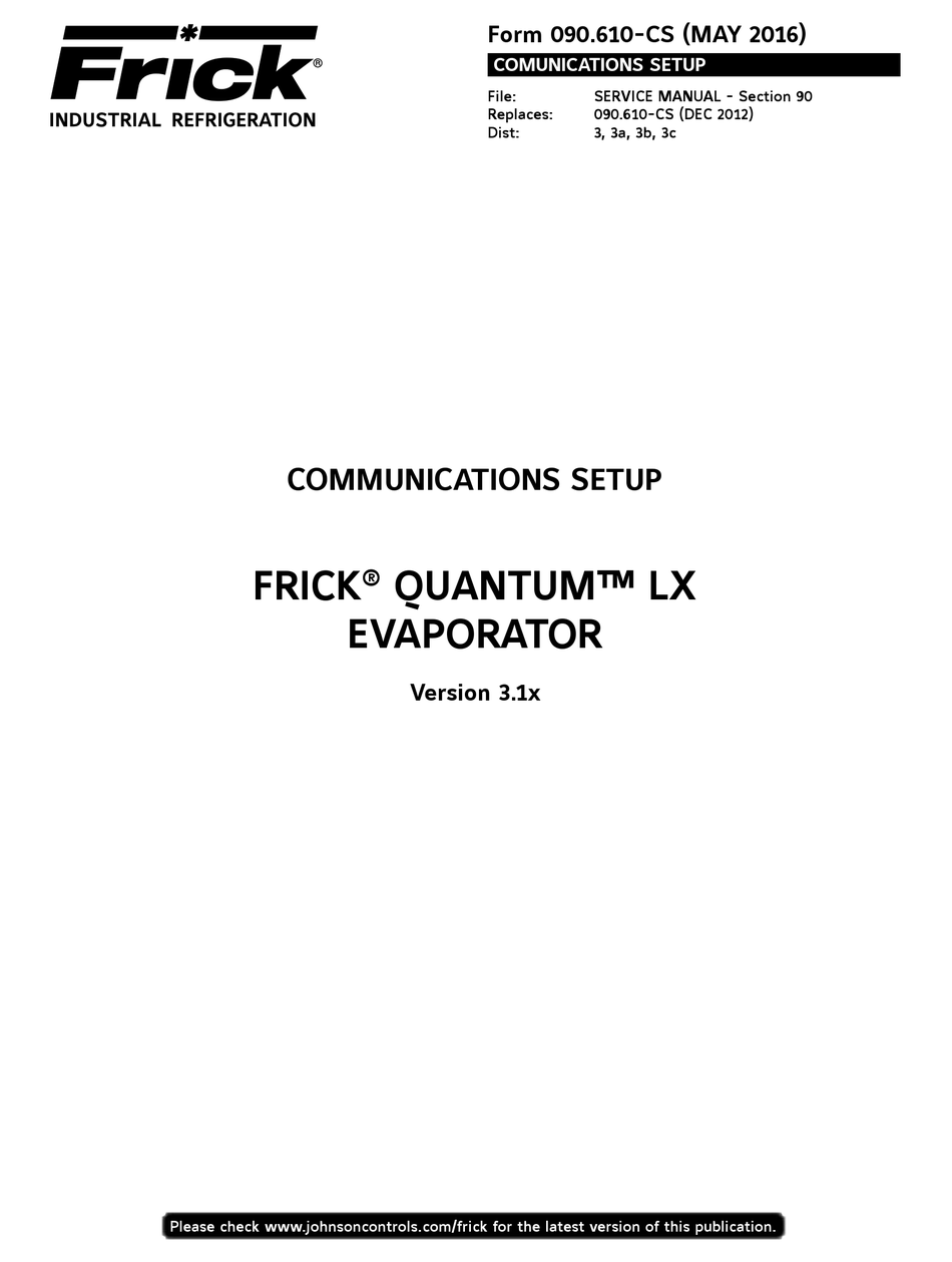 FRICK QUANTUM LX SERVICE MANUAL Pdf Download ManualsLib