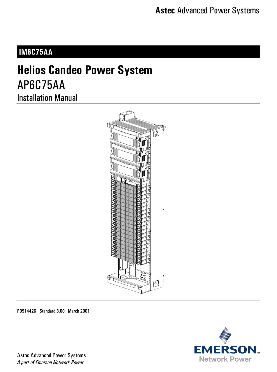 EMERSON ASTEC HELIOS CANDEO AP6C75AA INSTALLATION MANUAL Pdf Download