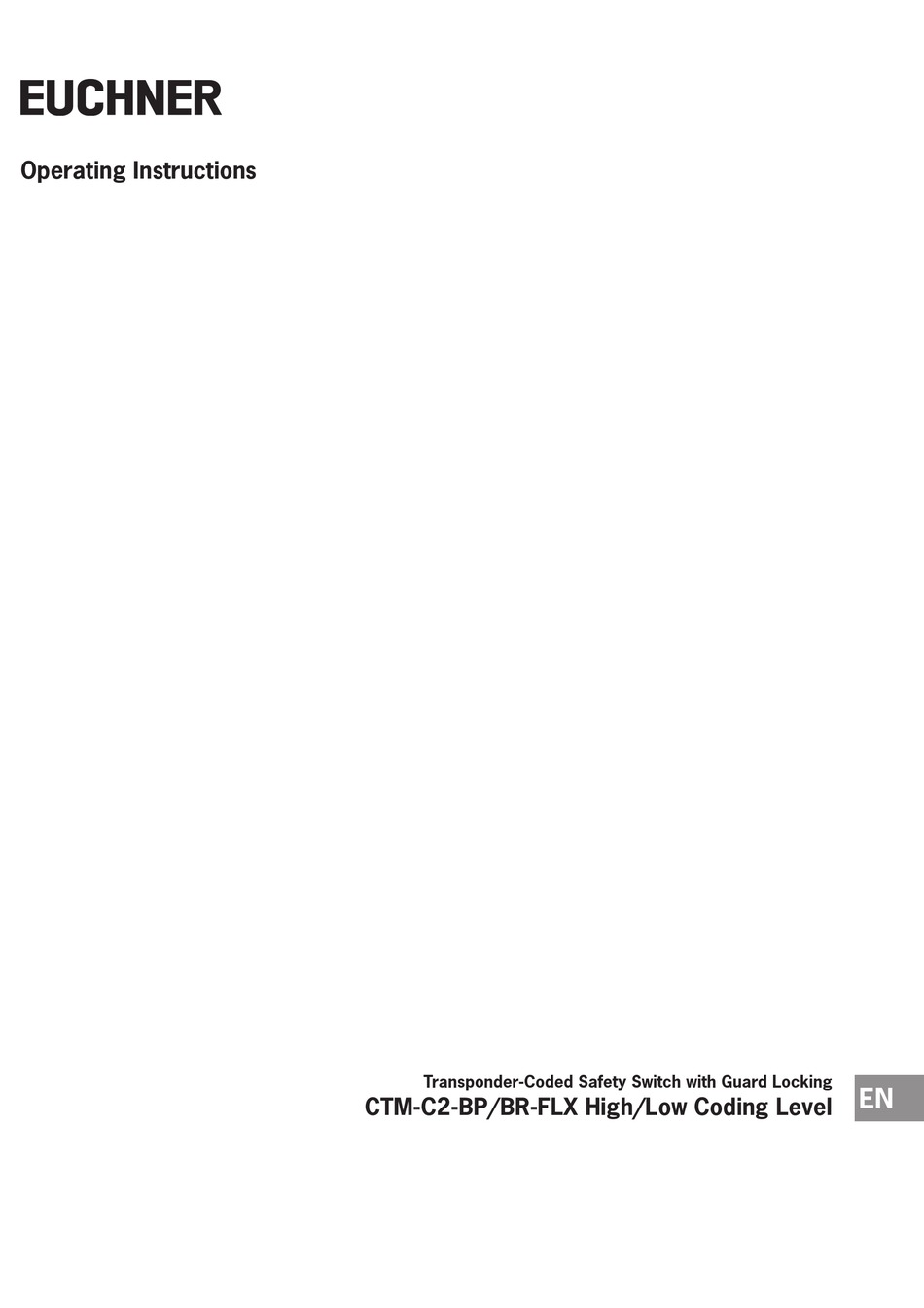 EUCHNER CTMC2BP OPERATING INSTRUCTIONS MANUAL Pdf Download ManualsLib