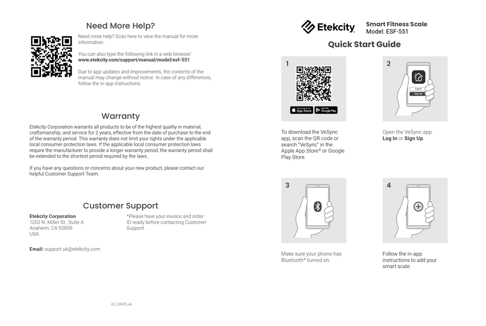 ETEKCITY ESF551 QUICK START MANUAL Pdf Download ManualsLib