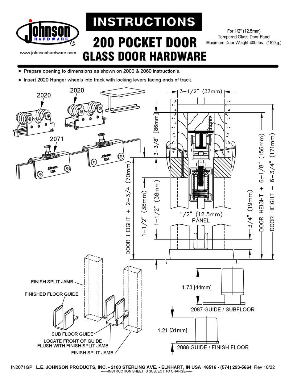 JOHNSON HARDWARE 200 QUICK START MANUAL Pdf Download ManualsLib