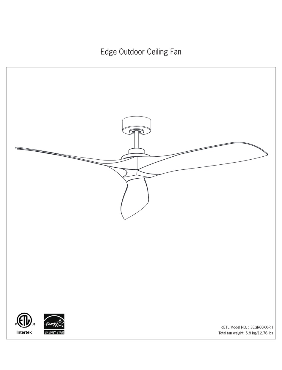 MONTE CARLO FAN COMPANY EDGE COASTAL 60 MANUAL Pdf Download ManualsLib