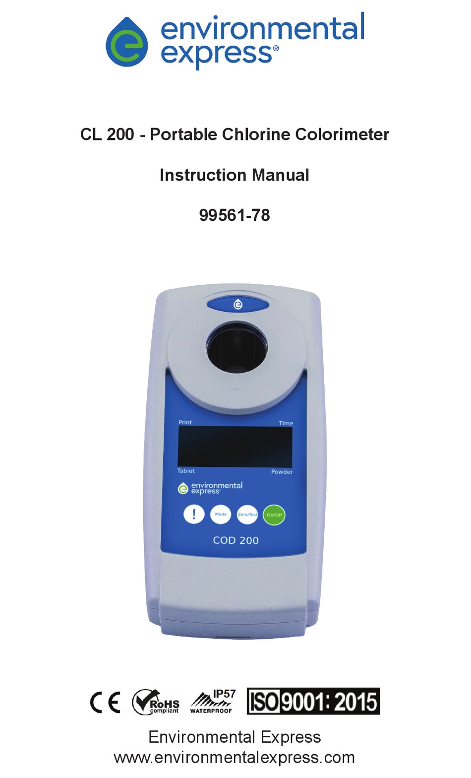 ENVIRONMENTAL EXPRESS CL 200 INSTRUCTION MANUAL Pdf Download ManualsLib