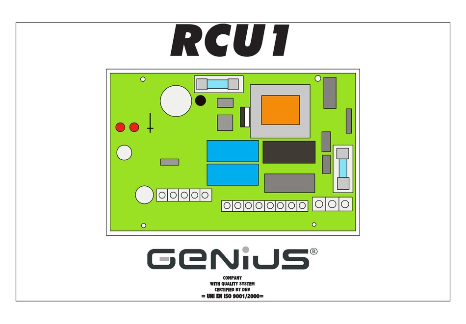 GENIUS RCU1 INSTALLATION INSTRUCTIONS MANUAL Pdf Download ManualsLib