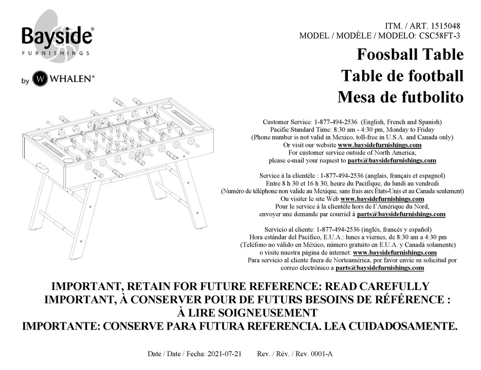 WHALEN BAYSIDE CSC58FT3 MANUAL Pdf Download ManualsLib