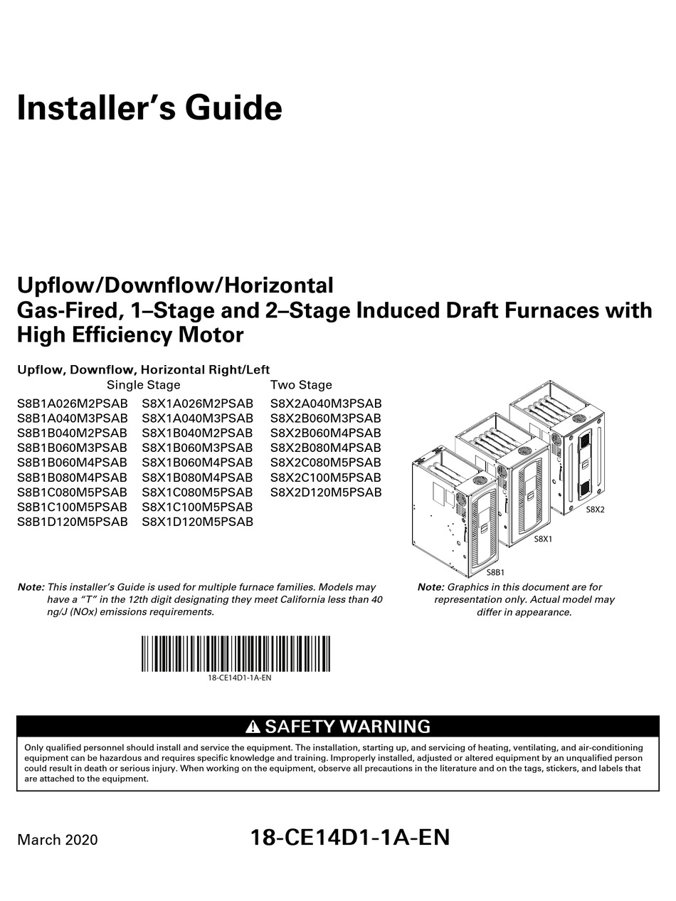 TRANE 8B1A026M2PSAB INSTALLER'S MANUAL Pdf Download | ManualsLib