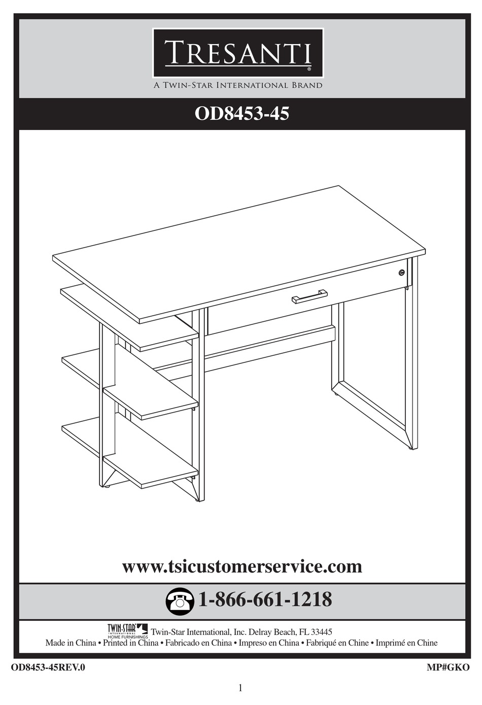 TRESANTI OD845345 ASSEMBLY INSTRUCTIONS MANUAL Pdf Download ManualsLib