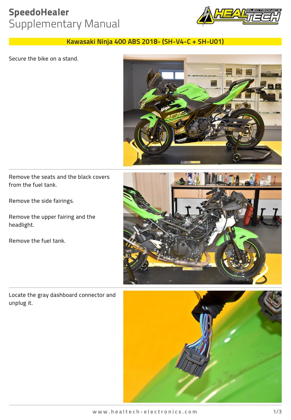 HEALTECH ELECTRONICS SPEEDOHEALER SHV4C SUPPLEMENTARY MANUAL Pdf