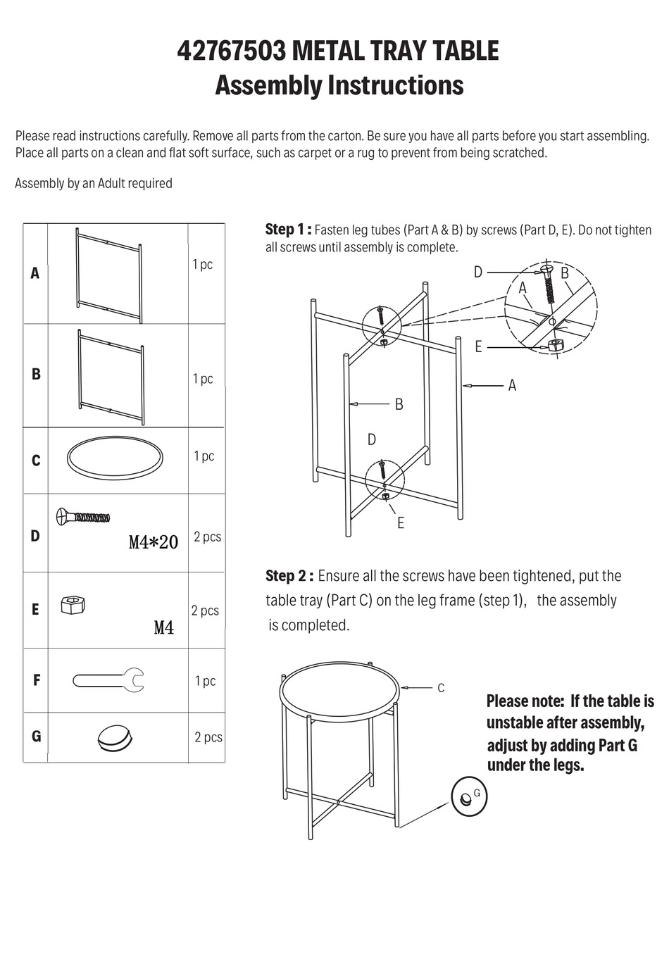 KMART 42767503 ASSEMBLY INSTRUCTIONS Pdf Download ManualsLib