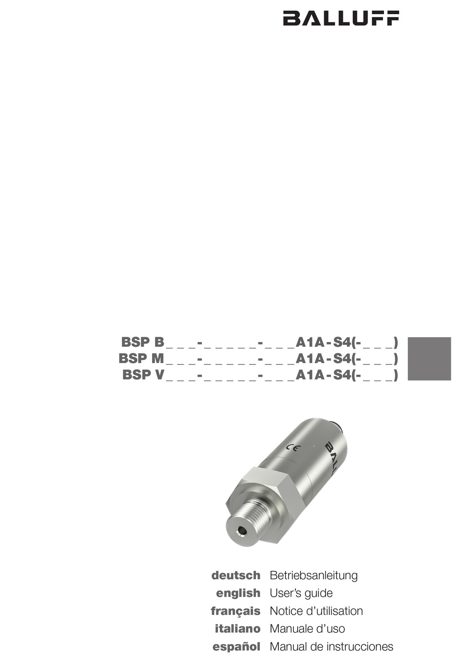 BALLUFF BSP B A1A-S4 SERIES USER MANUAL Pdf Download | ManualsLib