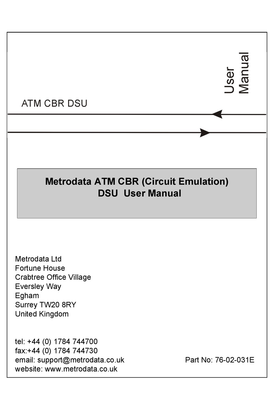 METRODATA ATM CBR DSU USER MANUAL Pdf Download ManualsLib