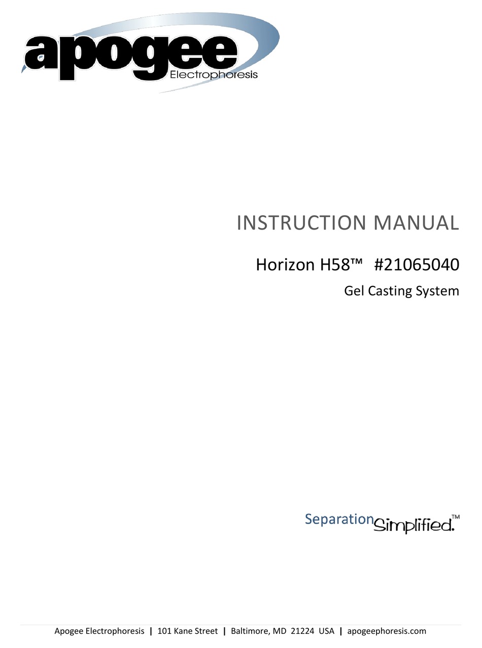 APOGEE HORIZON H58 INSTRUCTION MANUAL Pdf Download ManualsLib