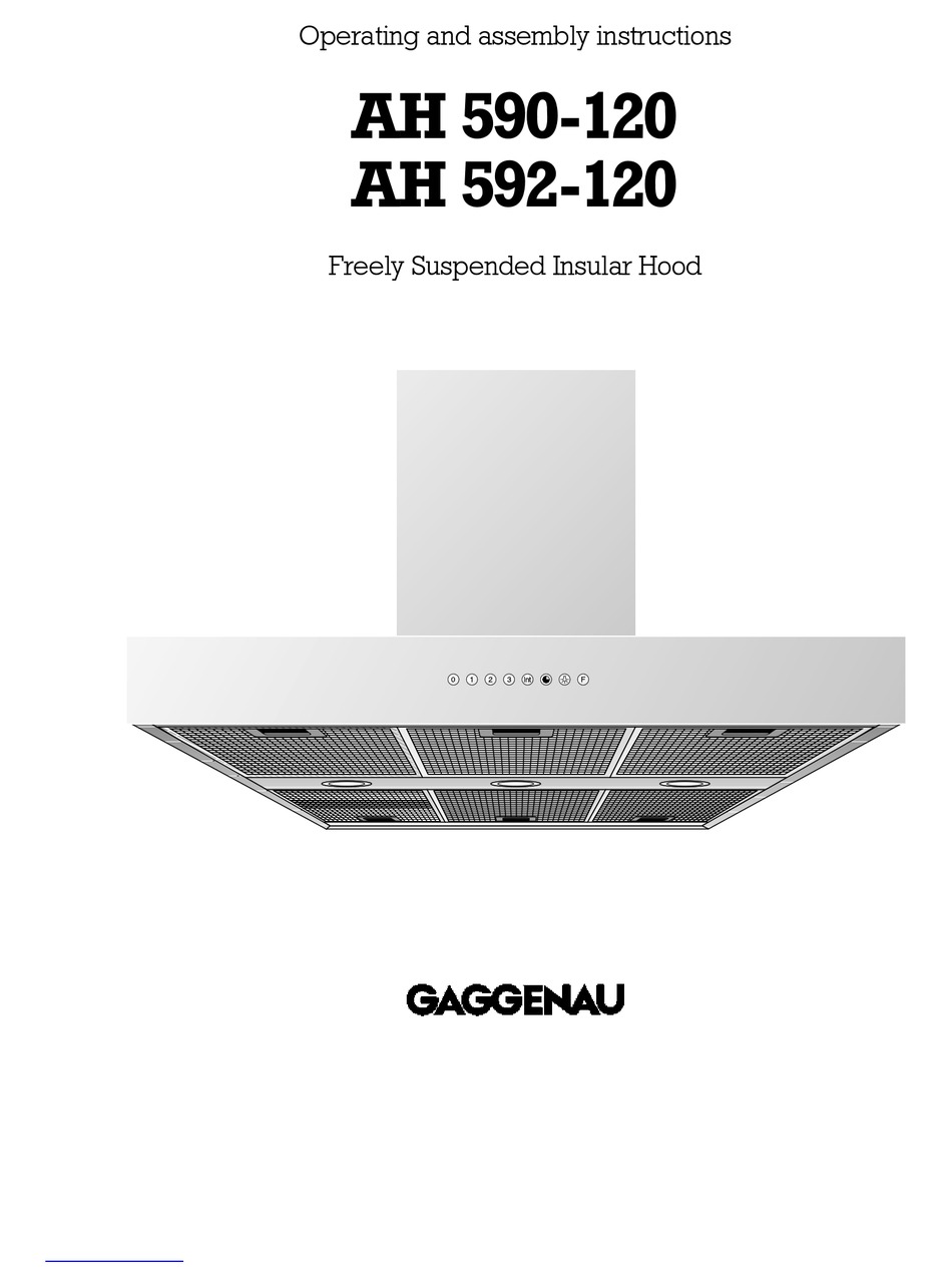 GAGGENAU AH 590120 ORIGINAL OPERATING AND ASSEMBLY INSTRUCTIONS Pdf