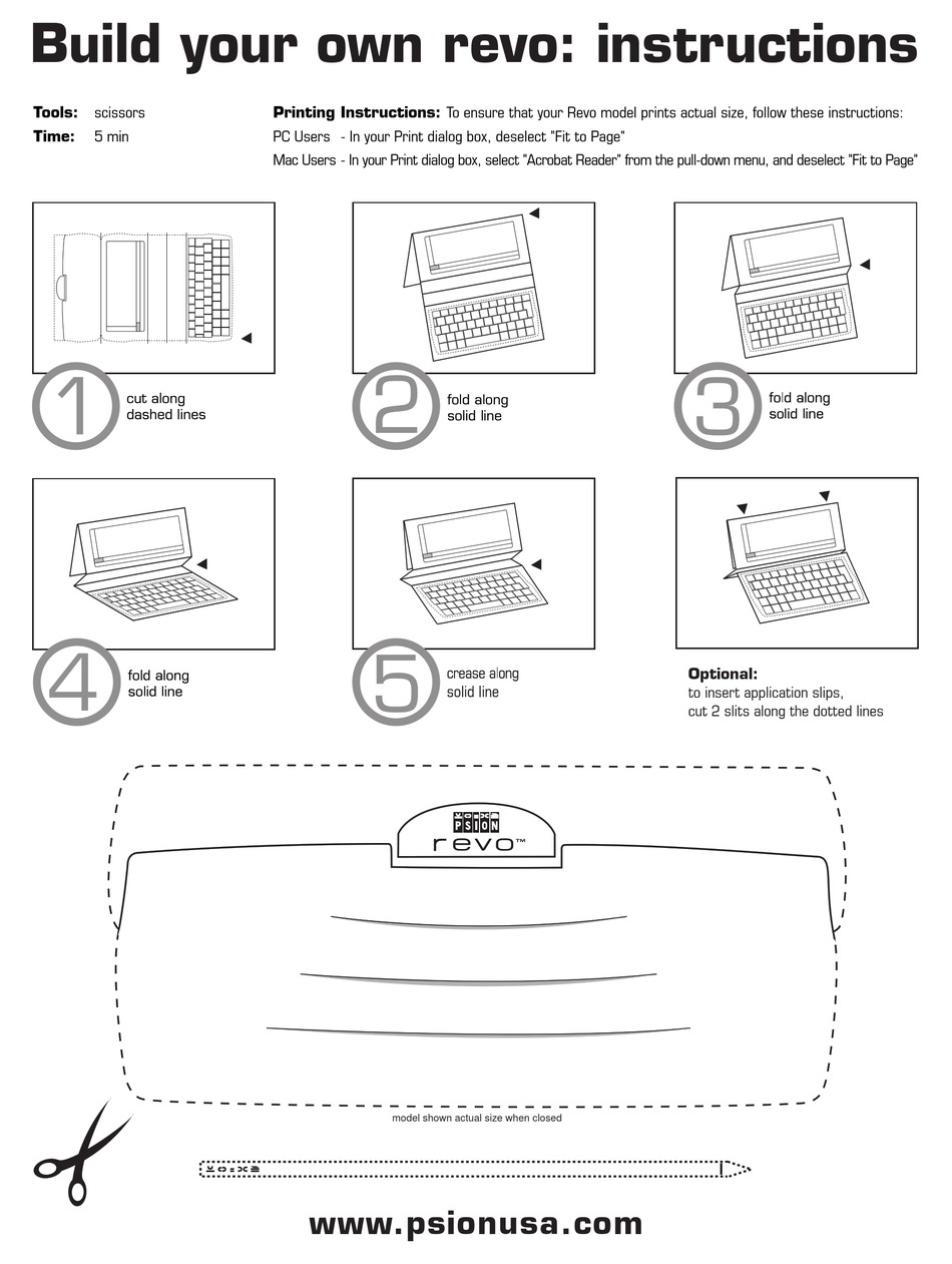 PSION REVO BUILD INSTRUCTIONS Pdf Download | ManualsLib