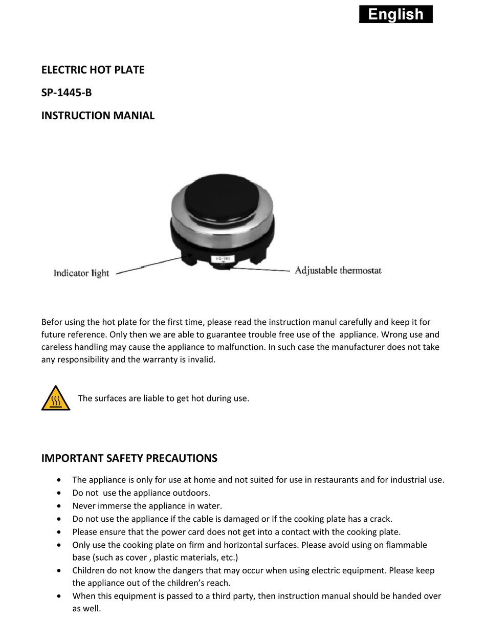 SAPIRHOME SP-1445-B INSTRUCTION MANUAL Pdf Download | ManualsLib