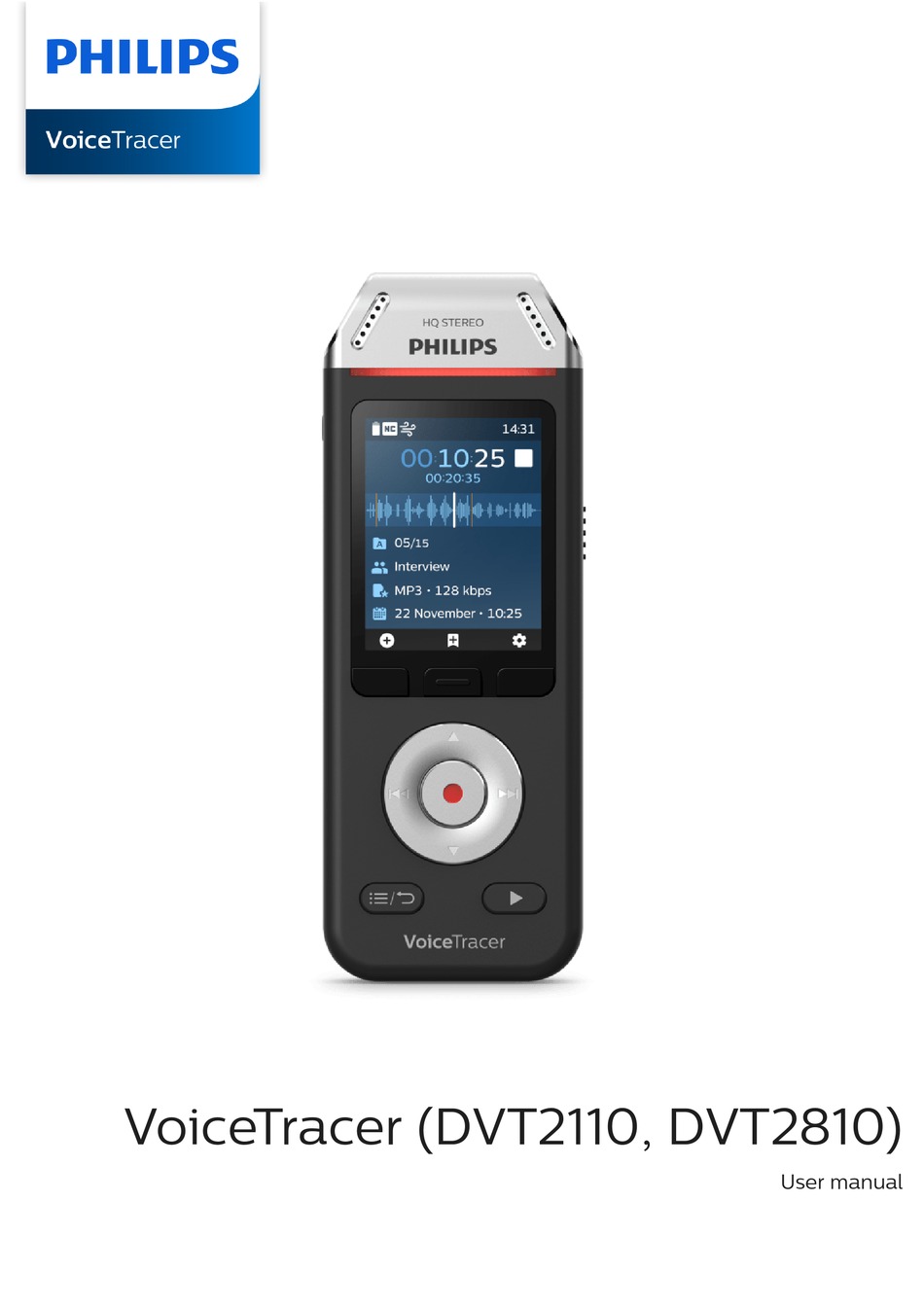 PHILIPS VOICETRACER DVT2110 USER MANUAL Pdf Download ManualsLib