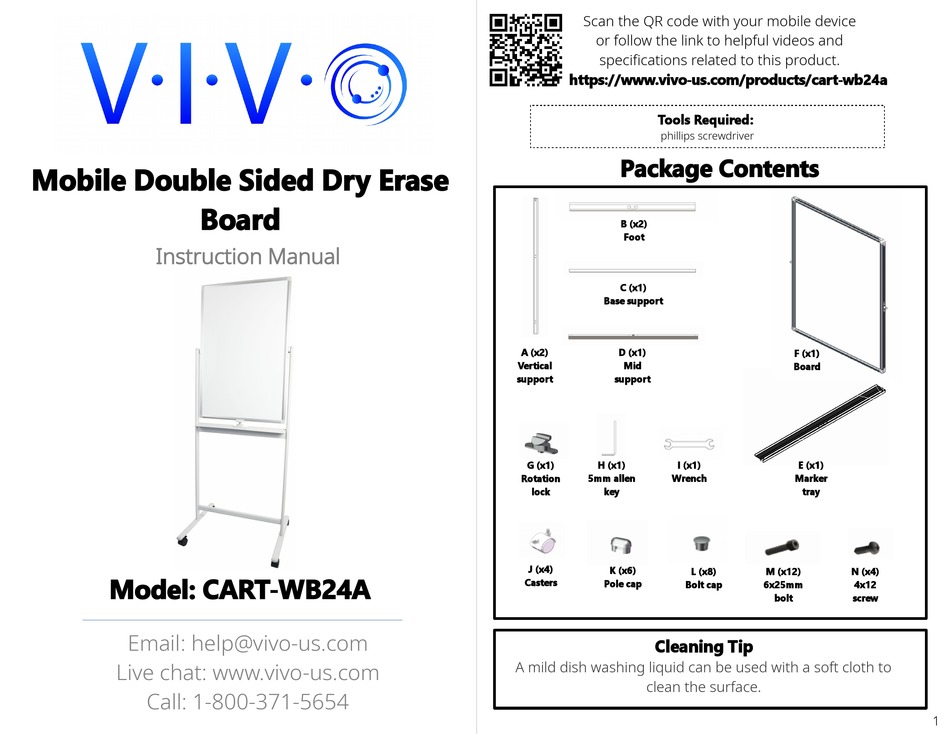 VIVO CARTWB24A INSTRUCTION MANUAL Pdf Download ManualsLib