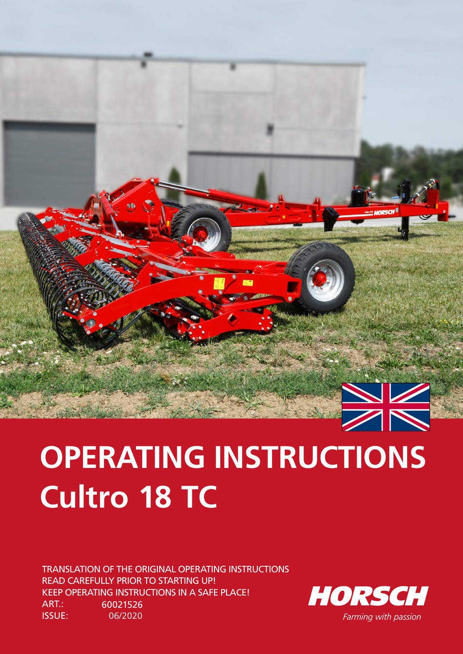 HORSCH CULTRO 18 TC OPERATING INSTRUCTIONS MANUAL Pdf Download ManualsLib