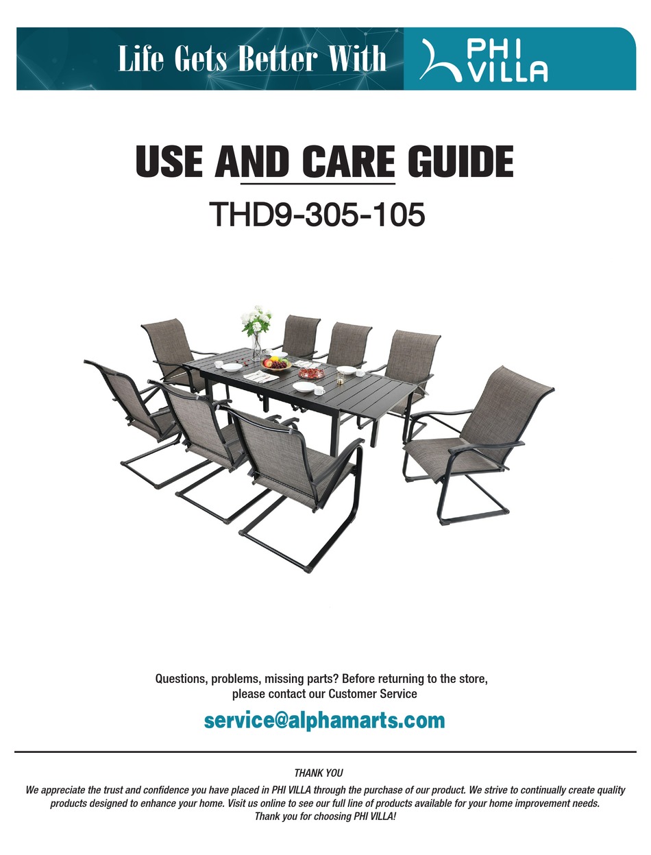 PHI VILLA THD9305105 USE AND CARE MANUAL Pdf Download ManualsLib