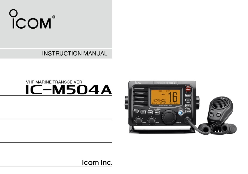 Icom Ic M A Instruction Manual Pdf Download Manualslib