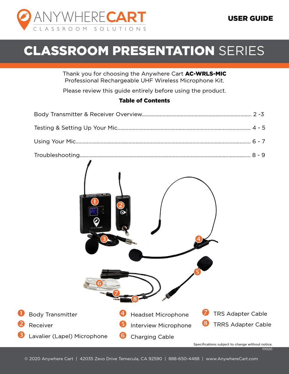 ANYWHERE CART CLASSROOM PRESENTATIONS SERIES USER MANUAL Pdf Download ManualsLib