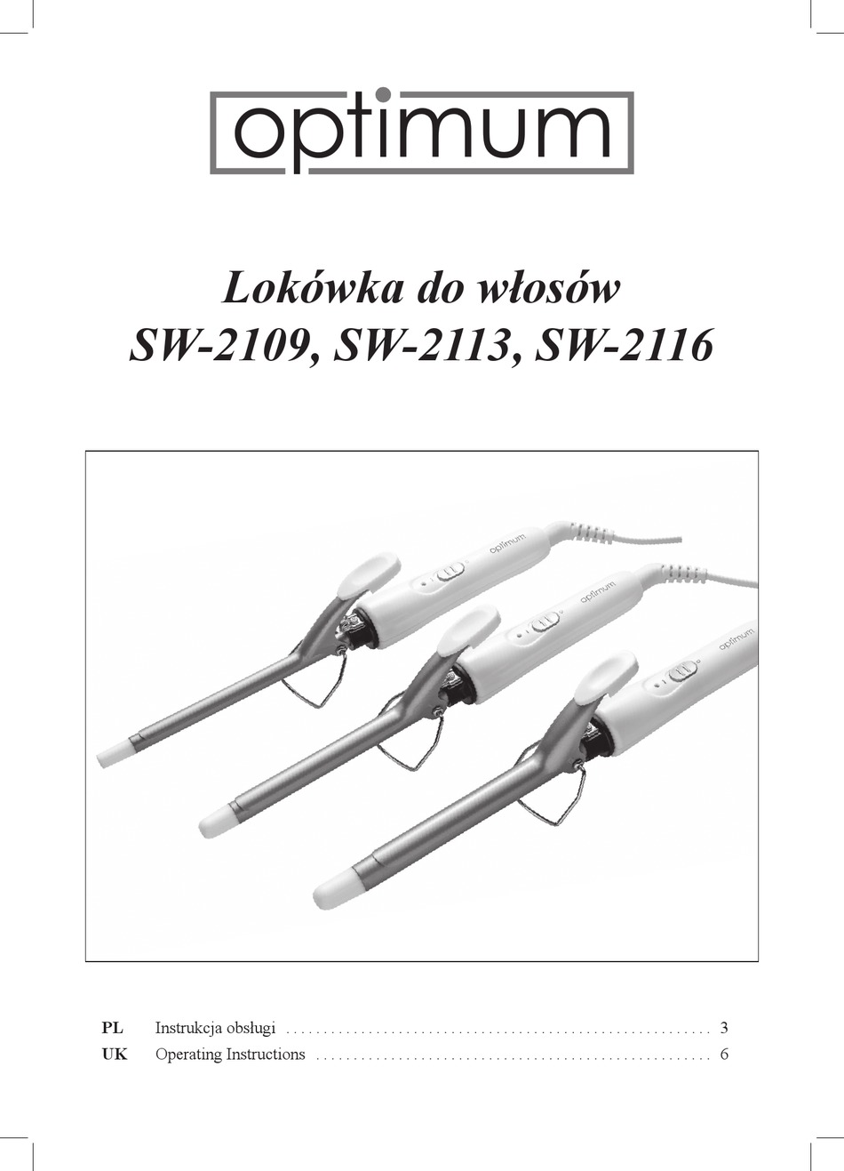 OPTIMUM SW2109 OPERATING INSTRUCTIONS MANUAL Pdf Download ManualsLib