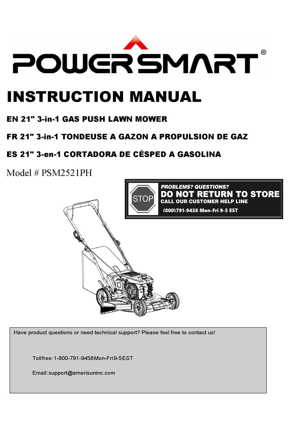 POWERSMART PSM2521PH INSTRUCTION MANUAL Pdf Download ManualsLib