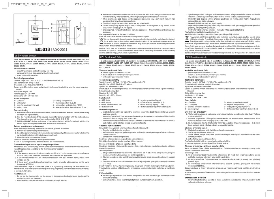 EMOS E05018 QUICK START MANUAL Pdf Download | ManualsLib