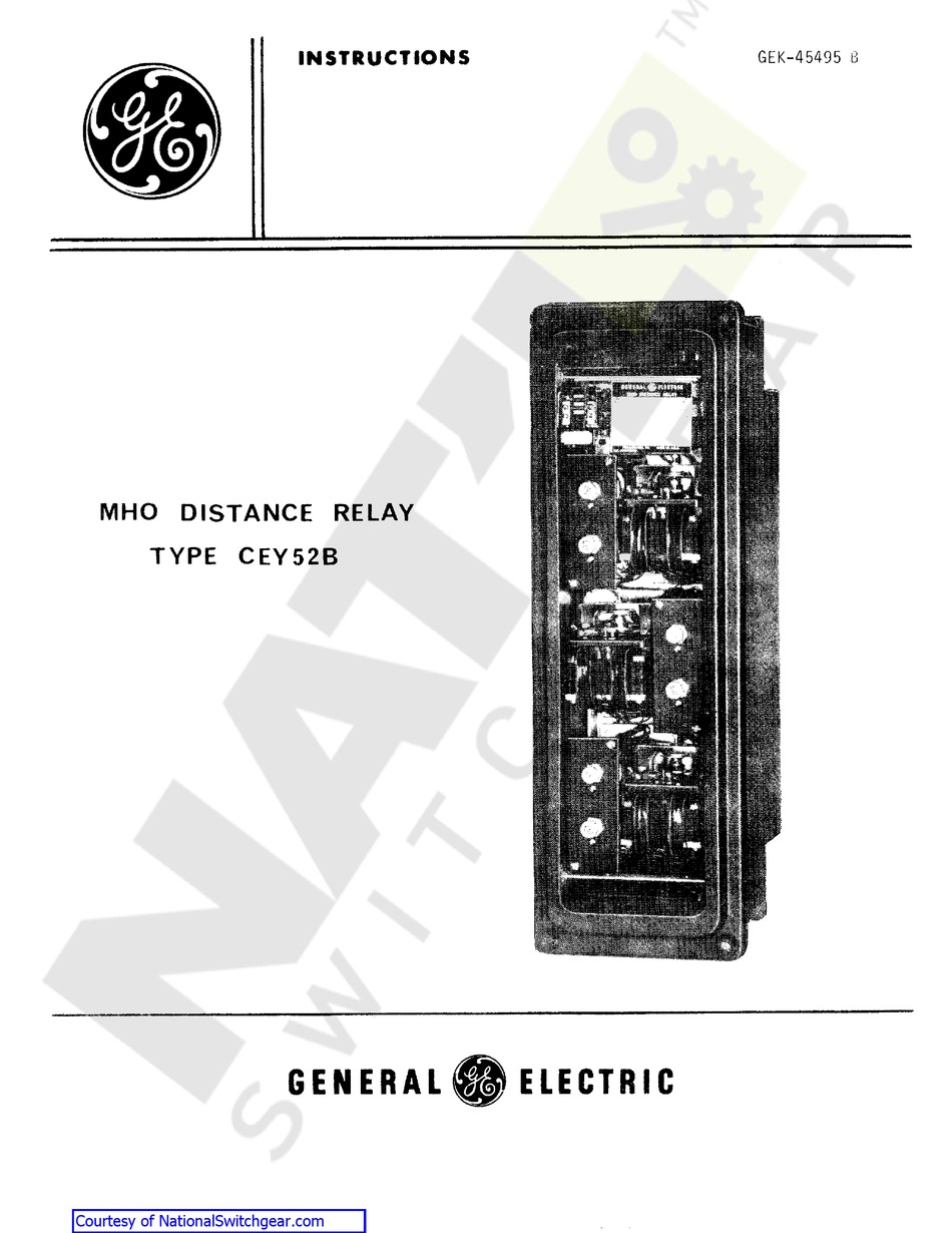 GE CEY52B INSTRUCTIONS MANUAL Pdf Download ManualsLib