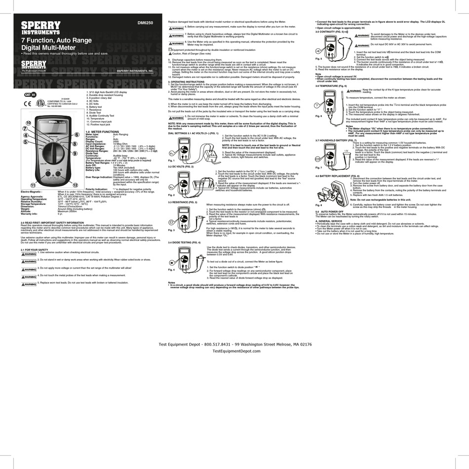 SPERRY INSTRUMENTS DM6250 OWNER'S MANUAL Pdf Download ManualsLib