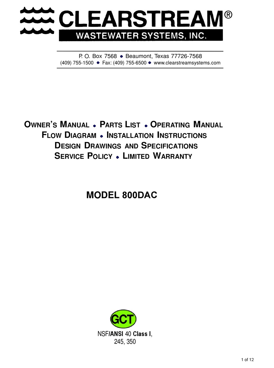 CLEARSTREAM 800DAC MANUAL Pdf Download ManualsLib