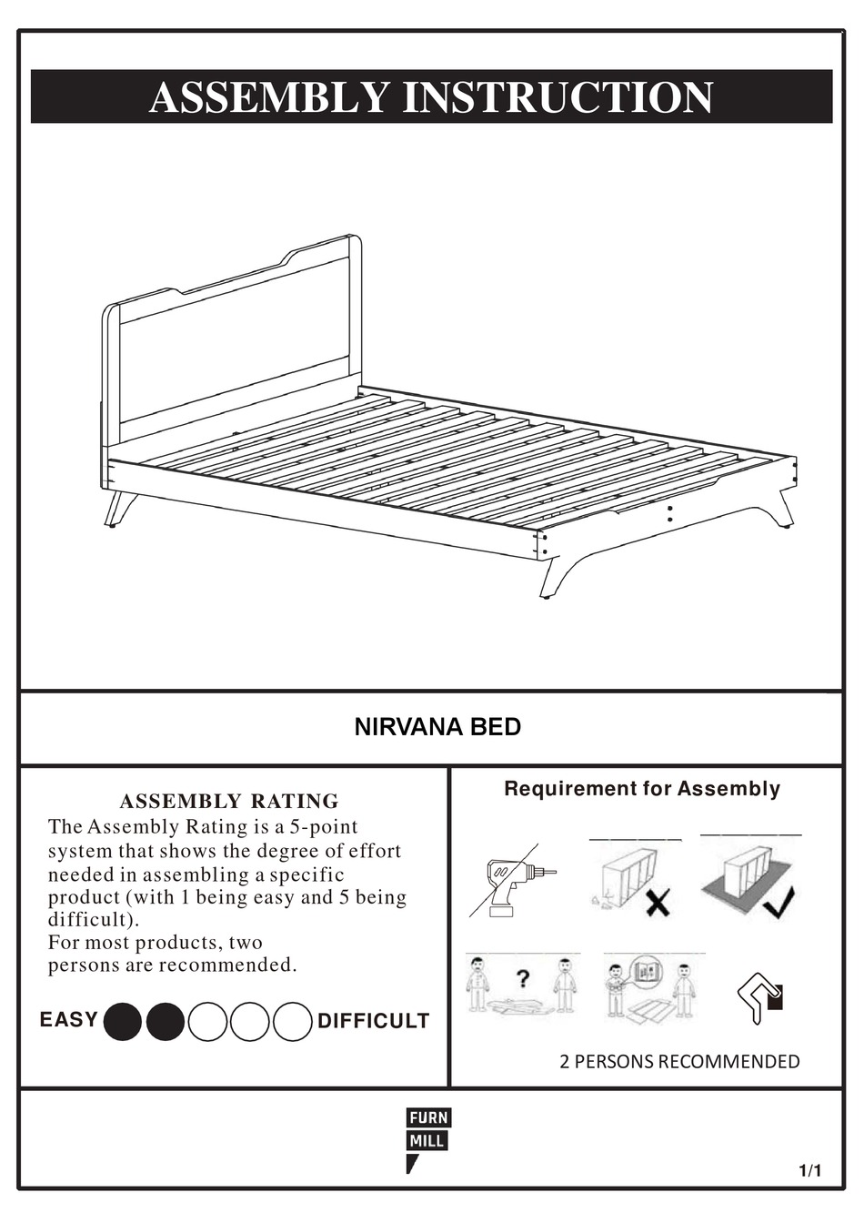 FURN MILL NIRVANA ASSEMBLY INSTRUCTION MANUAL Pdf Download ManualsLib
